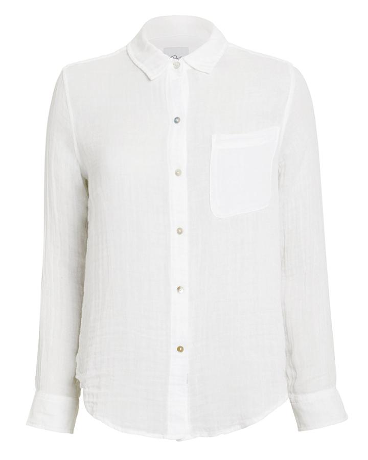 Rails Hadley White Gauze Button Down Shirt White L