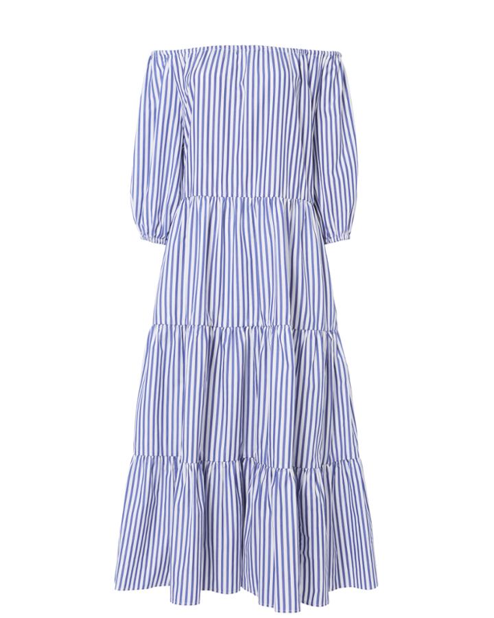 &quot;mds Stripes Tiered Maxi Dress&quot;