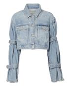 Jonathan Simkhai Tie Sleeve Denim Jacket Denim P