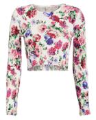 Torn Ronny Kobo Magda Floral Crop Top White/pink Floral L