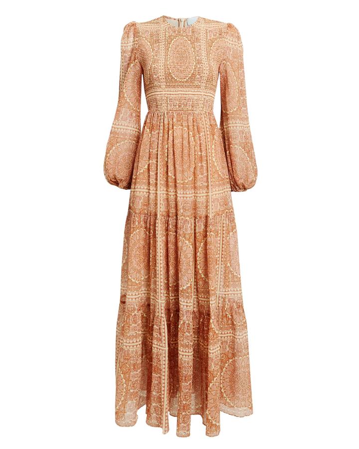 Zimmermann Primrose Paisley Maxi Dress Rust Paisley Zero