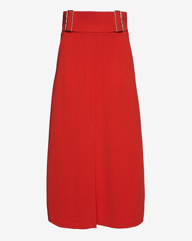 A.l.c. Baker Belt Detail Skirt: Red