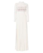 Intermix Self-portrait High Slit Lace Gown