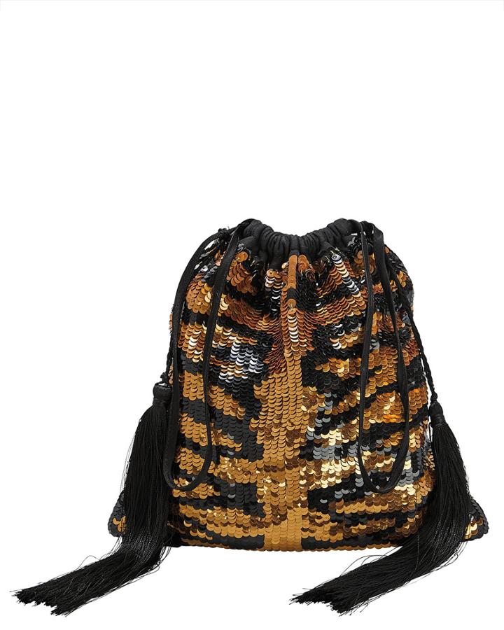 Attico Tiger Sequin Pouch Clutch Multi 1size