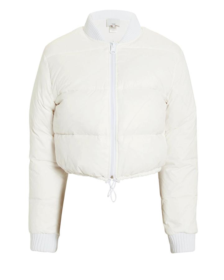 Tibi Gus Cropped Puffer Jacket White P