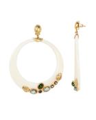 Gas Bijoux Lodge Stone Hoops White/gold 1size