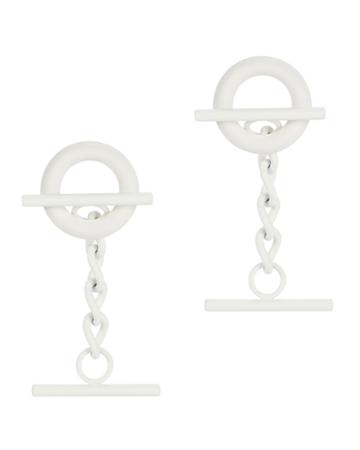 Monse Jewelry Monse White Circle Bar Earrings White 1size