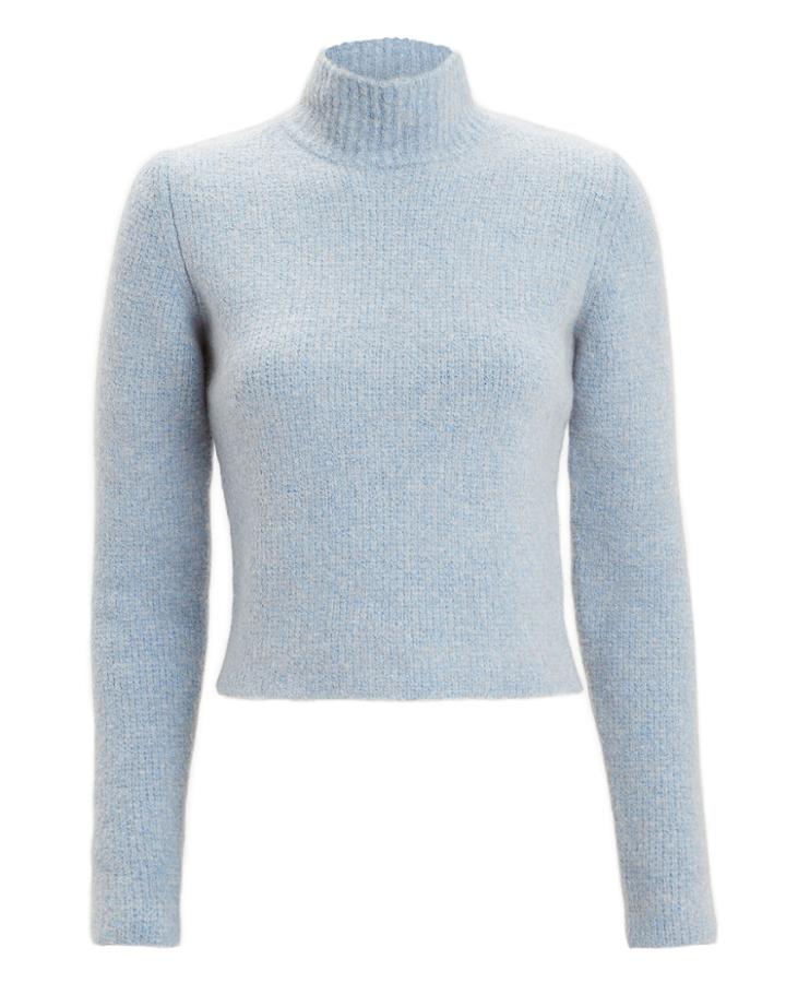 Diane Von Furstenberg Mock Neck Sweater Blue-lt S