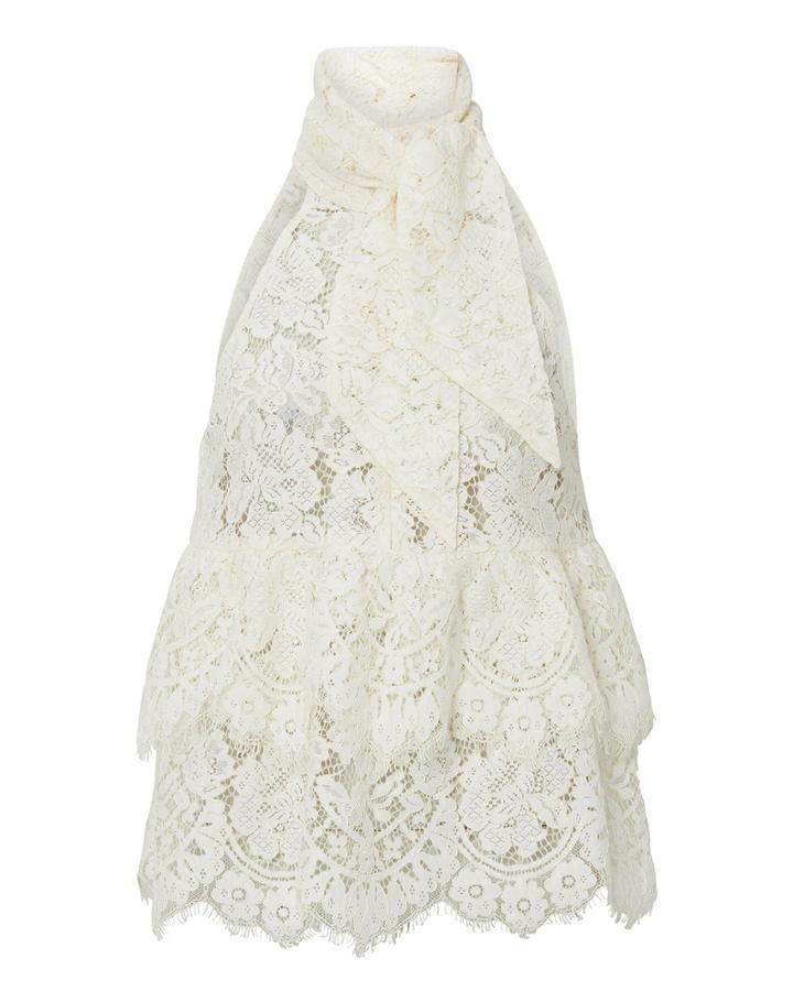 Ganni Jerome Lace Top Ivory 38