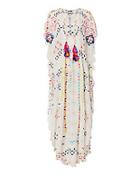 Hemant & Nandita Hemant &amp; Nandita Pleated Embroidered Silk Long Caftan