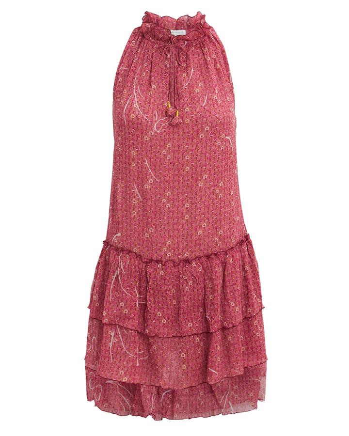 Poupette St Barths Poupette St Barth Elise Ruffle Mini Dress Red P