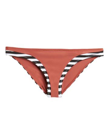 Same Swim Llc Same Swim Adobe Striped Bikini Bottom White/black/rust P