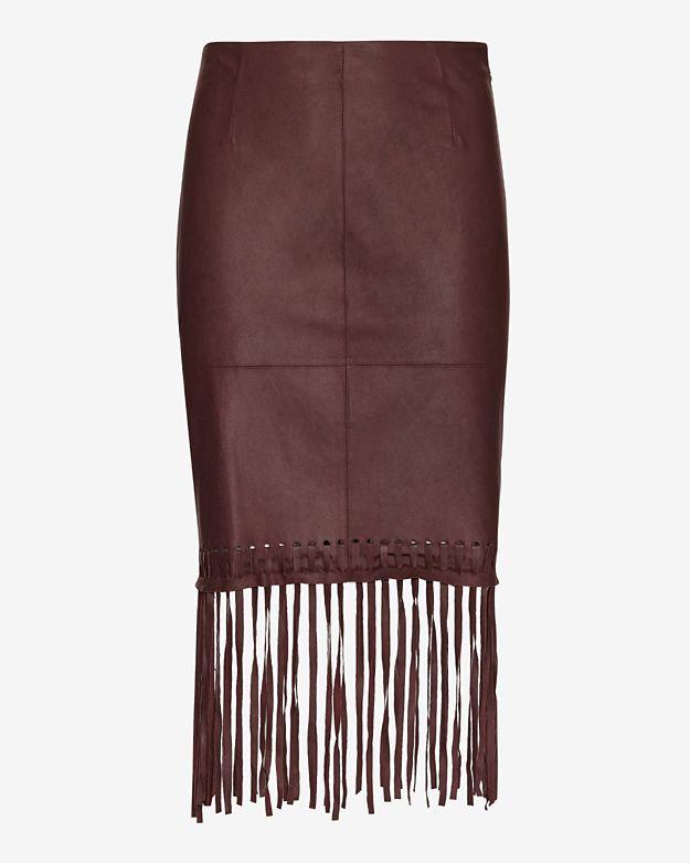 Elizabeth And James Jaxson Leather Fringe Skirt