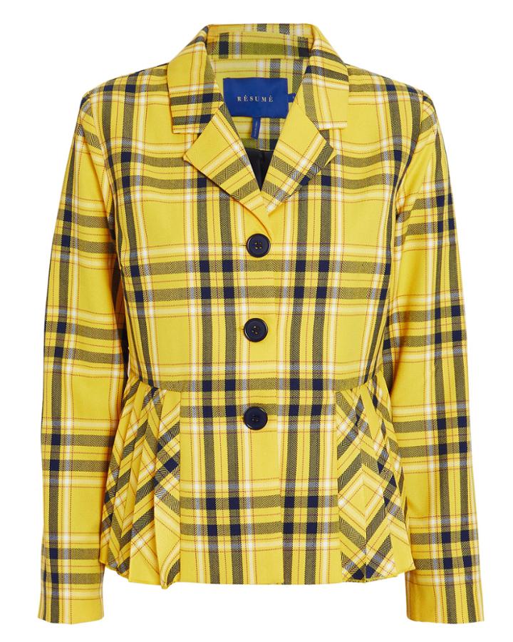 Resume Rsum Marie Yellow Check Blazer Yellow/black P