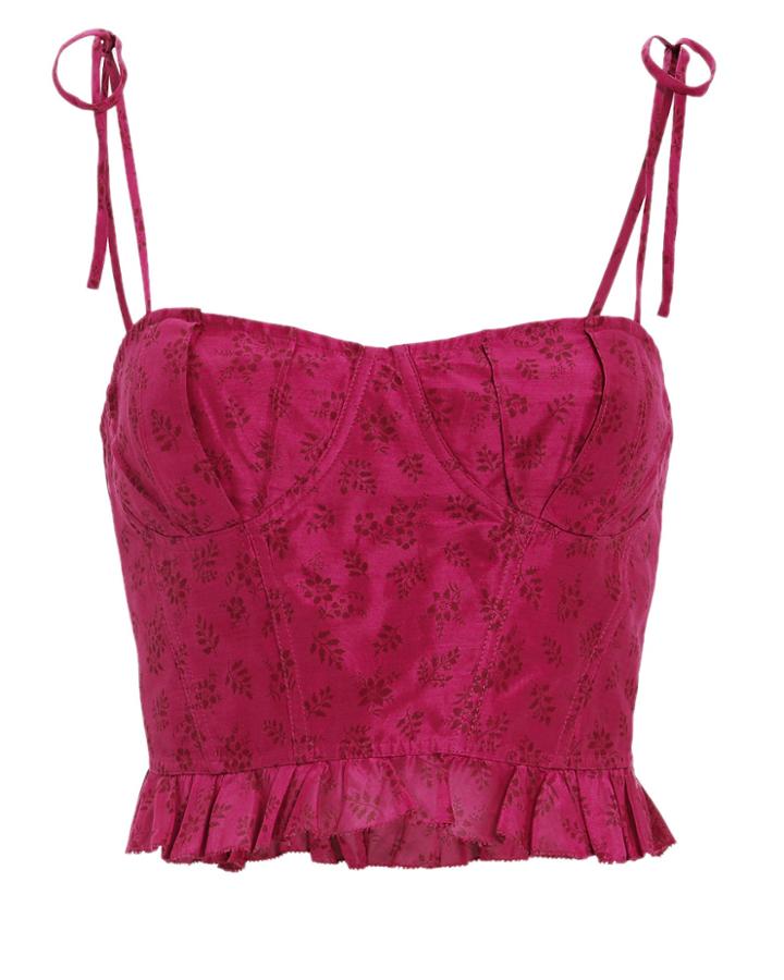 Ulla Johnson Isa Corset Top Dark Pink 2