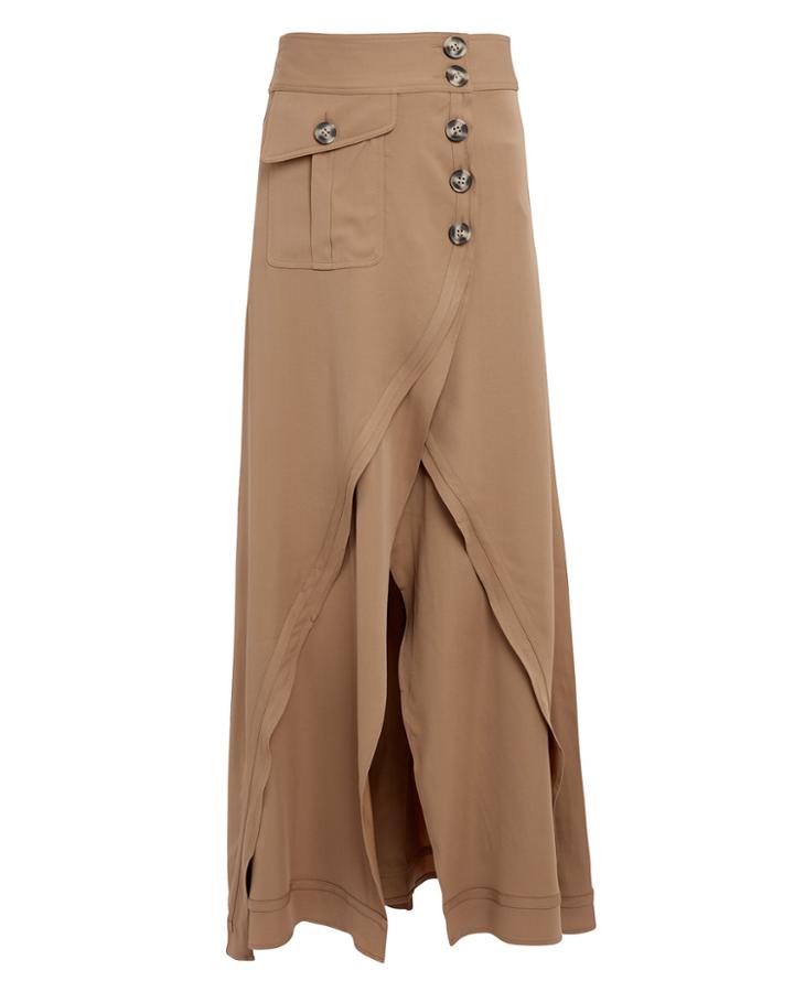 Self-portrait Camel Midi Skirt Camel 8