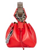 Ganni Red Leather Bucket Clutch Red Leather 1size