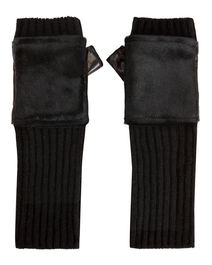 Carolina Amato Haircalf Knit Gloves