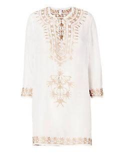 Marie France Van Damme Embroidered Short Tunic