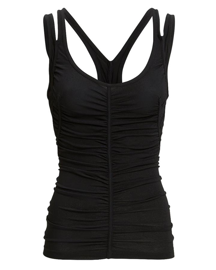 T By Alexander Wang Ruched Black Tank Black S
