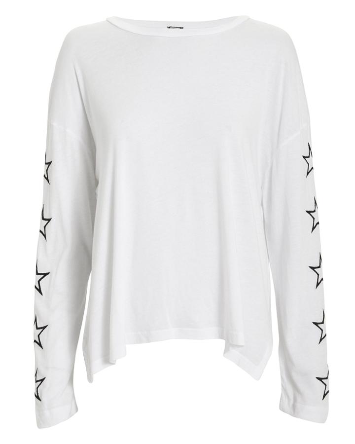 Monrow Star Sleeve Top White P