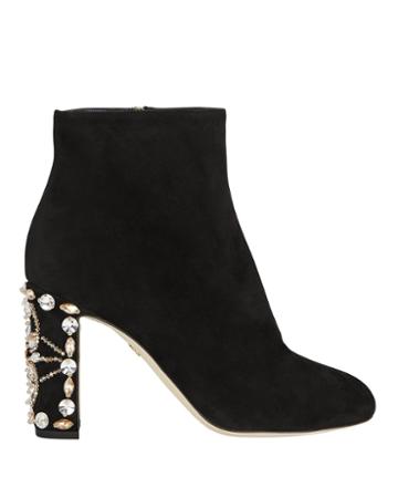 Dolce & Gabanna Dolce & Gabbana Crystal Heel Booties Black 39.5