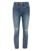 Re/done High-rise Destroyed Ankle Crop Jeans Denim 24