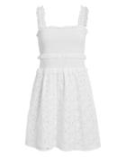 Kisuii Lara Smocked Mini Dress White S