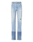 Re/done High-rise Stove Pipe Two-tone Jeans