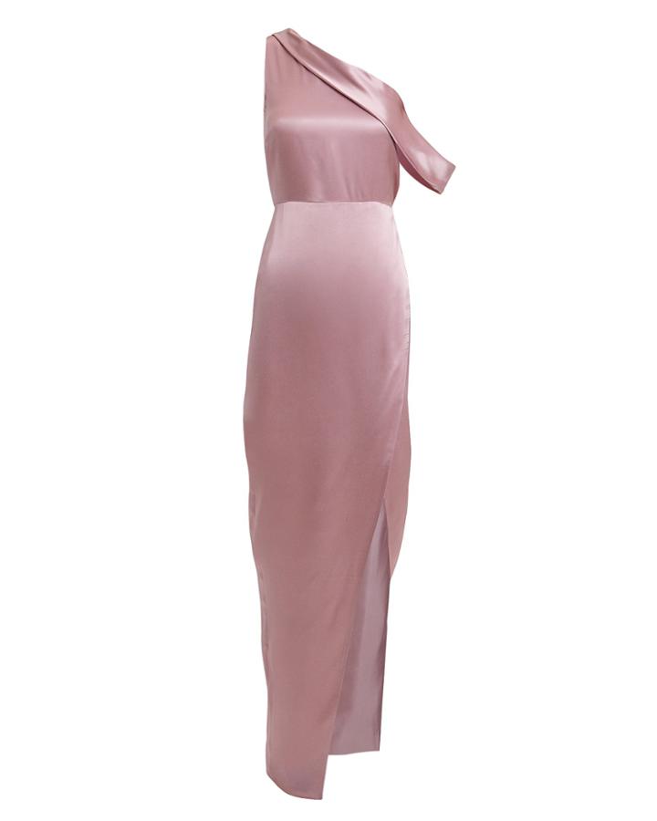 Michelle Mason Draped One Shoulder Lilac Gown Lilac 2