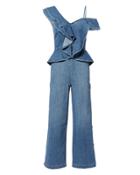 Jonathan Simkhai Ruffled Denim Wide Leg Jumpsuit Denim Zero