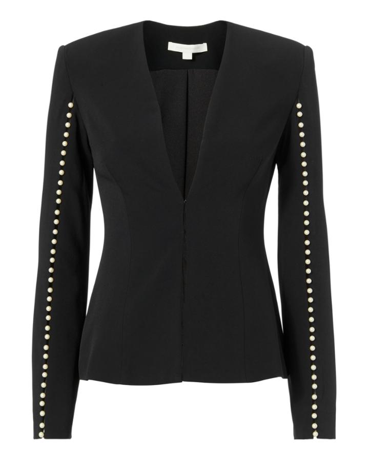 Jonathan Simkhai Pearl Studded Jacket Black 2