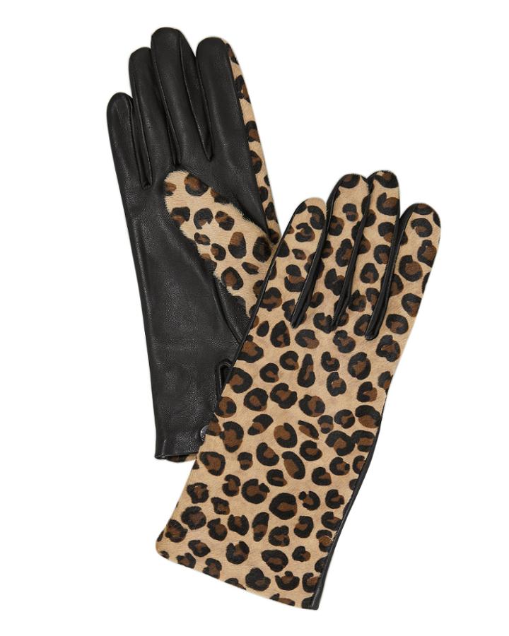 Agnelle Chloe Leopard Gloves Black/leopard 7