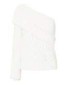 Exclusive For Intermix Dahlia One Shoulder Ivory Sweater