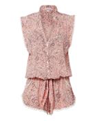 Poupette St Barths Poupette St Barth Elodie Short Pink Romper Pink P