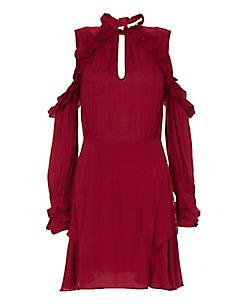 Iro Hanie Ruffle Cold Shoulder Dress