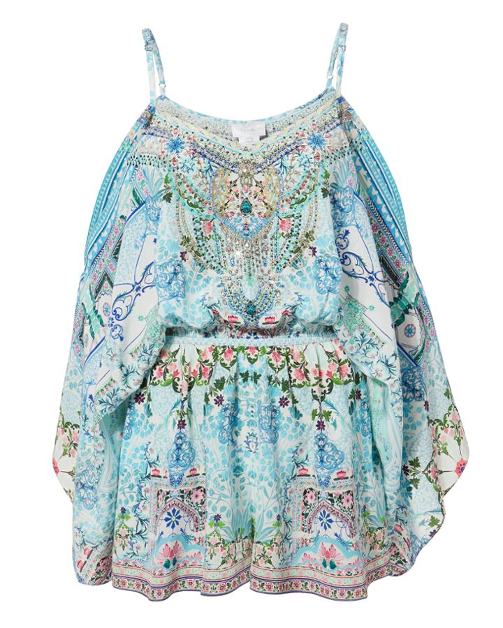 Camilla Vibrant Blue Cold Shoulder Playsuit Multi S
