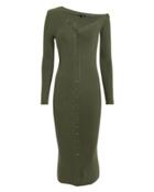 The Range Tilted Midi Dress Dark Green P