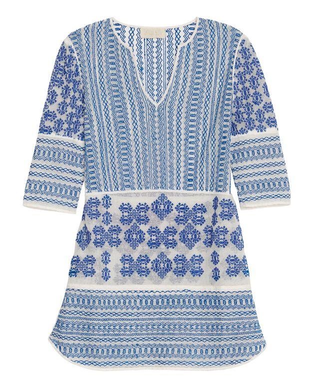 Love Sam Exclusive Embroidery Dress: Blue