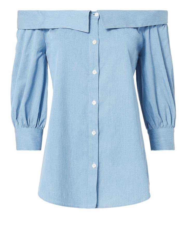Veronica Beard Britta Top Denim-lt Zero