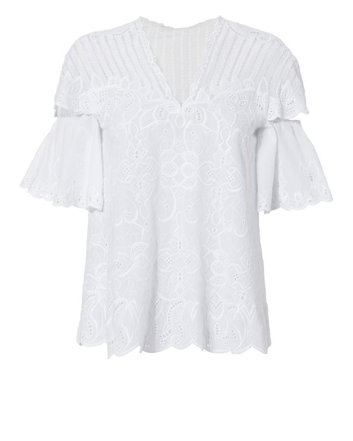 Jonathan Simkhai Cutout Embroidery Top White M