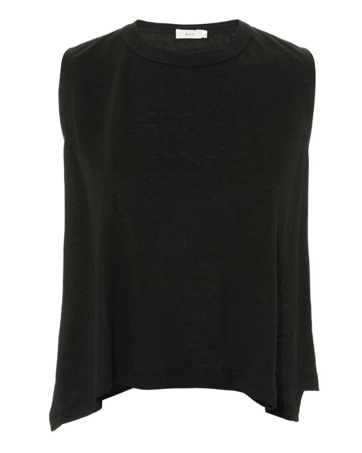 Alc A.l.c. Ines Black Linen Tank Black P