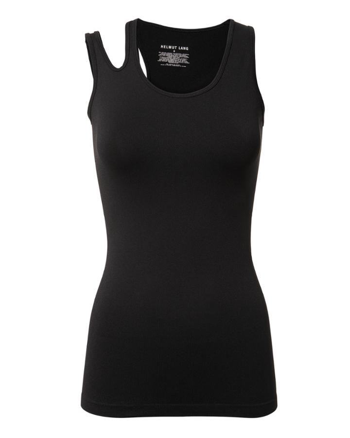Helmut Lang Seamless Slashed Tank Black P