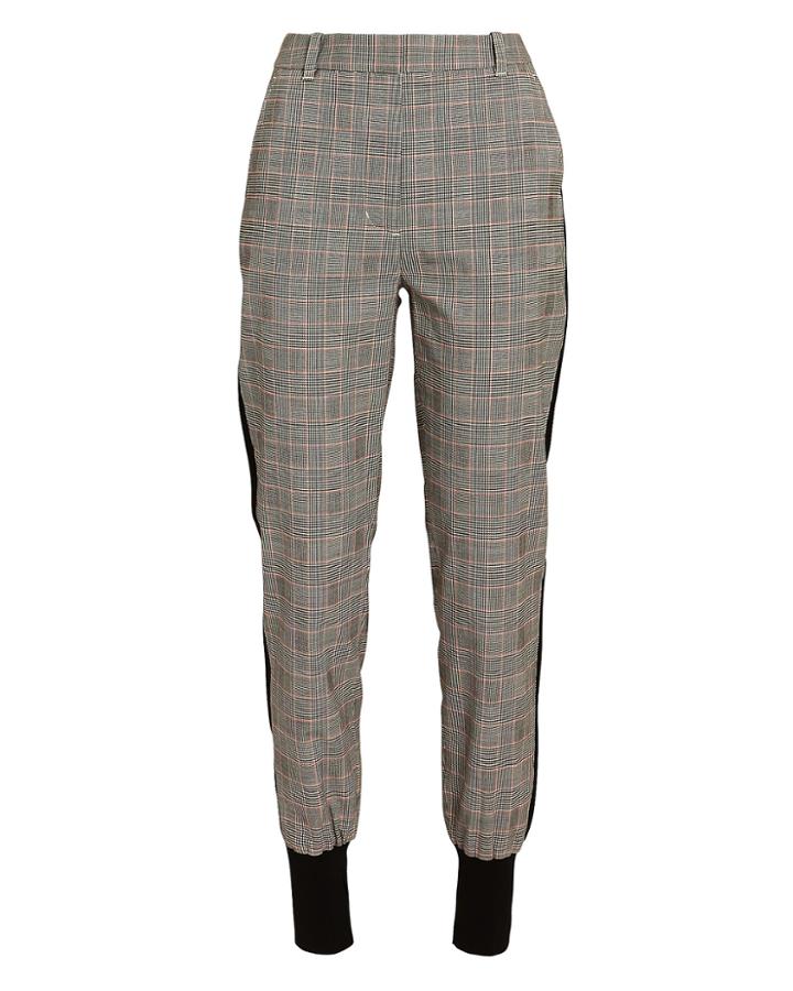 3.1 Phillip Lim Checked Wool Jogger Pants Blk/wht Zero