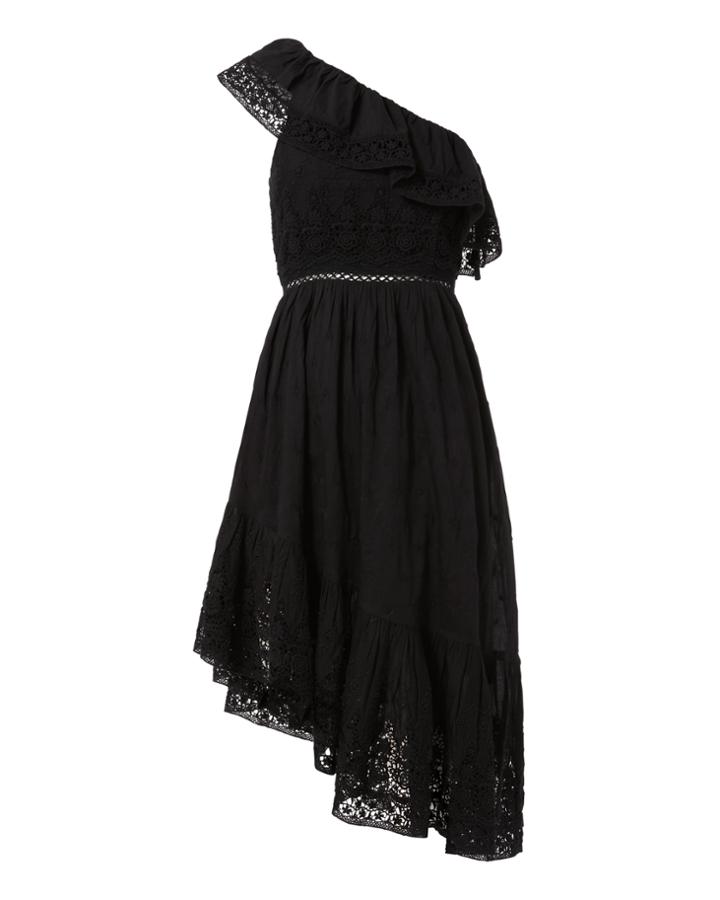 Loveshackfancy Pamela One Shoulder Ruffle Dress