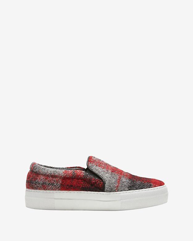 Joshua Sanders Tartan Plaid Slip On Sneaker