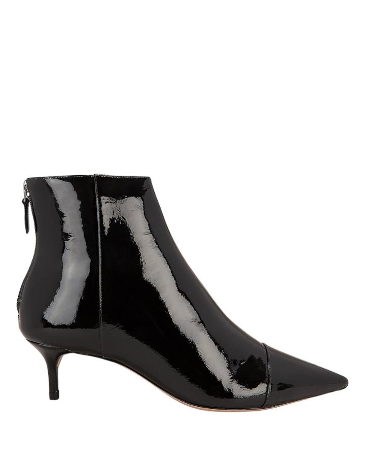 Alexandre Birman Patent Leather Kitten Booties Black 37