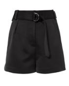 3.1 Phillip Lim Black Satin Origami Shorts Black Zero