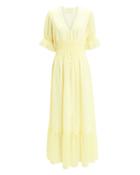 Notes Du Nord Kennedy Maxi Dress Yellow/white 40