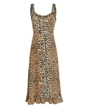 Faithfull The Brand Noemie Animal Print Dress Brown/black S